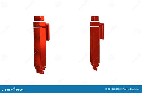 Red Pen Icon Isolated On Transparent Background Stock Illustration