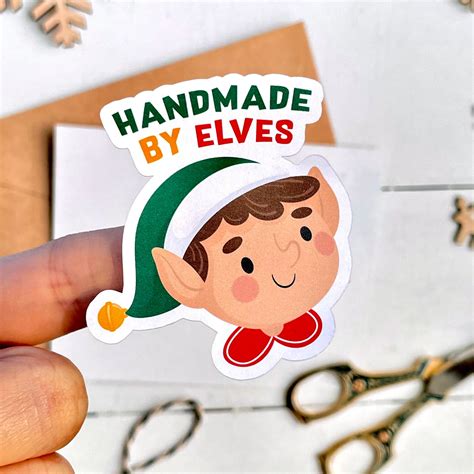 Handmade By Elves Stickers Christmas Stickers Elf Stickers Etsy New