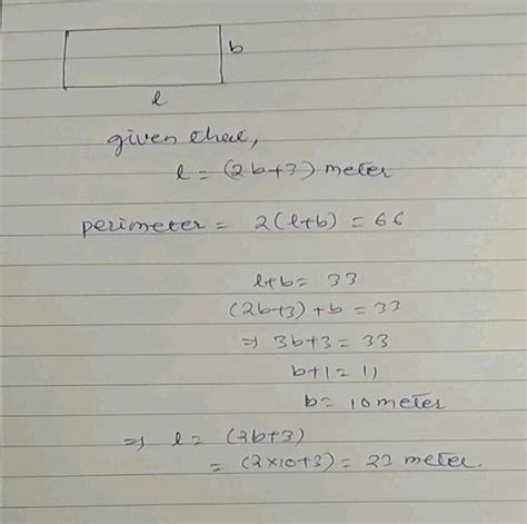 The Length Of A Rectangular Hall Is Meters Than Double Of Its Breadth