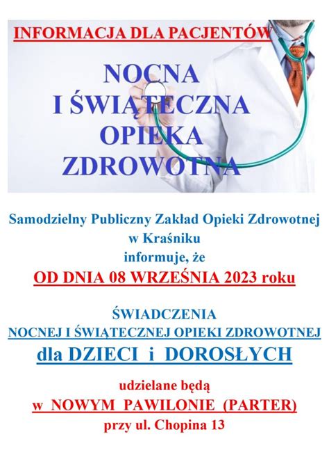 Nocna I Wi Teczna Opieka Zdrowotna Informacja Dla Pacjent W