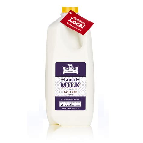 Fat Free Milk Half Gallon Five Acre Farms