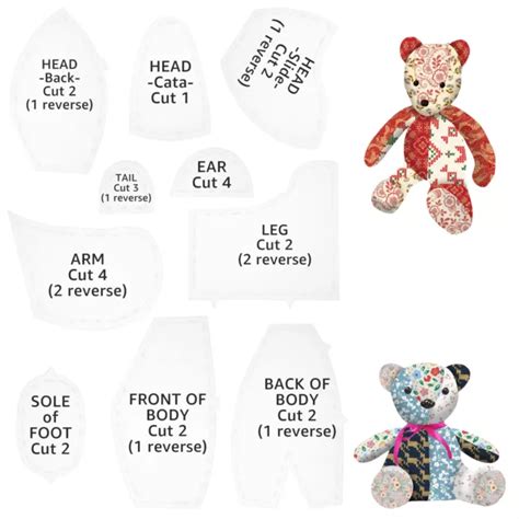 X Memory Bear Template Ruler Set Acrylic Sewing Template Ruler