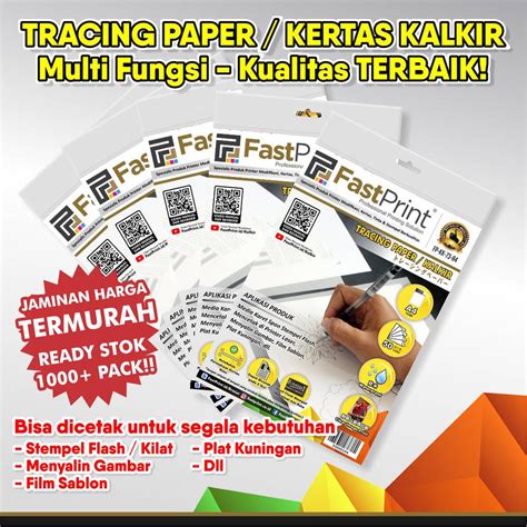 Kertas Kalkir A4 Kertas Jiplak Kertas Transparan Tebal 73Gsm | Shopee ...