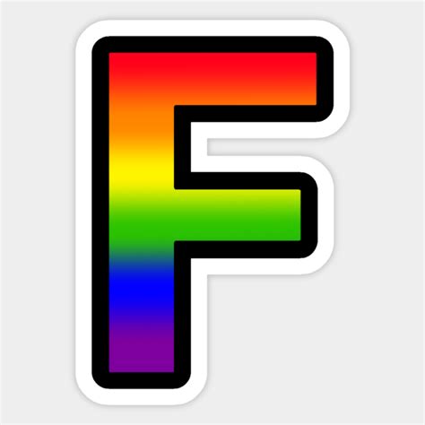 Rainbow Letter F Rainbow Sticker Teepublic