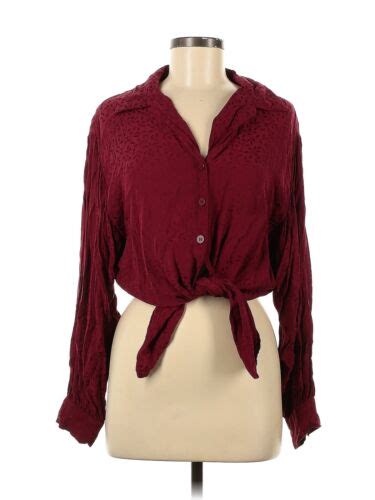 Topshop Women Red Long Sleeve Blouse 8 Ebay