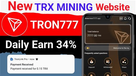 Best Tron Trx Cloud Mining Website Trx New Site Today Trx Mining