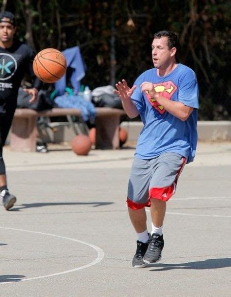 Adam Sandler was spotted playing basketball with his friends in Brentwood, California on October ...