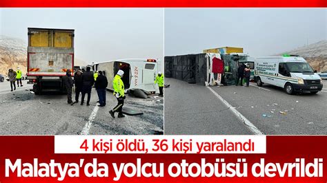 Malatya Da Yolcu Otob S Devrildi L Yaral