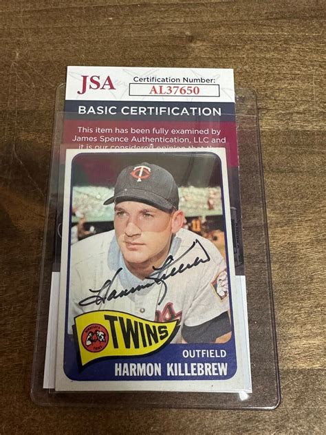 1965 Topps Harmon Killebrew 400 HOF On Card Auto JSA COA EBay