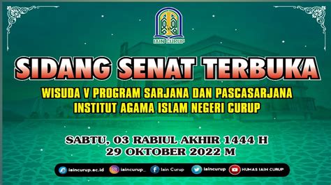 Live Streaming Wisuda V Sarjana Dan Pasjasarjana Iain Curup Youtube