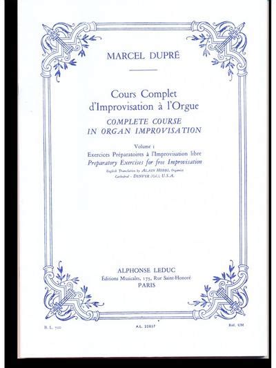 Cours complet d improvisation àl orgue vol 1 exercices prepara