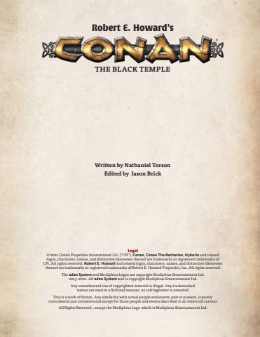 Conan Modiphius Shining Kingdoms The Black Temple Omega Wanderer