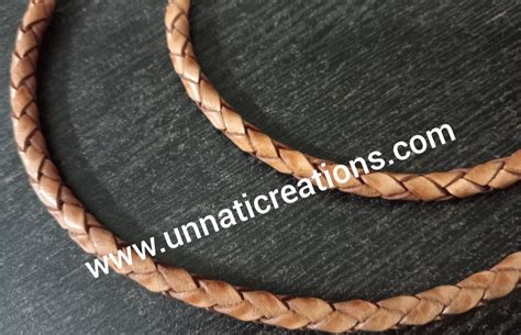 Braided Leather Cord Round 50 Meter Unnati Creations