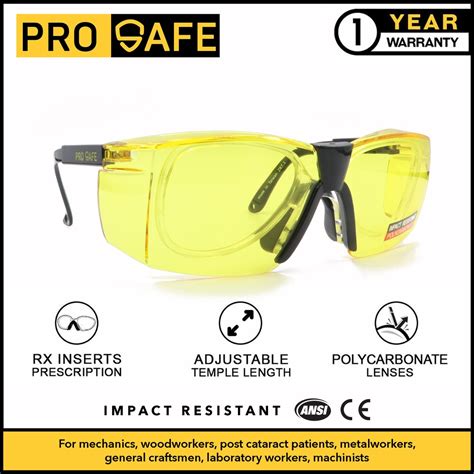 Prosafe Shield Rx Insert Safety Goggles Glasses For Men Women Eye Rep