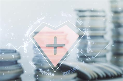 Premium Photo Abstract Virtual Heart Rate Sketch On Growing Coins