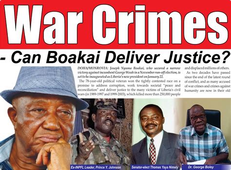 War Crimes Can Boakai Deliver Justice The Independent News Paper