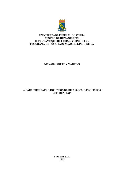 PDF UNIVERSIDADE FEDERAL DO CEARÁ CENTRO DE HUMANIDADES DEPARTAMENTO