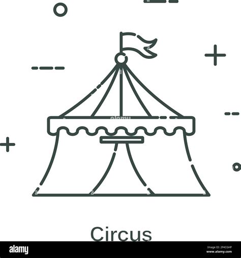 Carpa de circo en un estilo lineal Icono de línea aislado sobre fondo