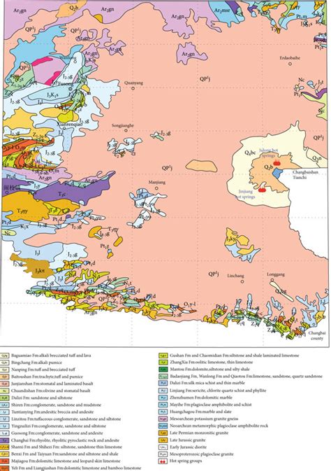 Geological Map Of The Changbai Mountain Area Download Scientific Diagram