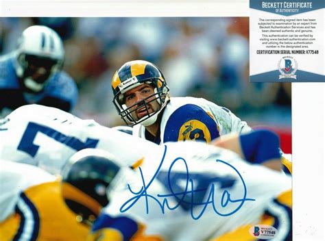 Kurt Warner Signed St Louis Rams Football 8x10 Photo Beckett Bas