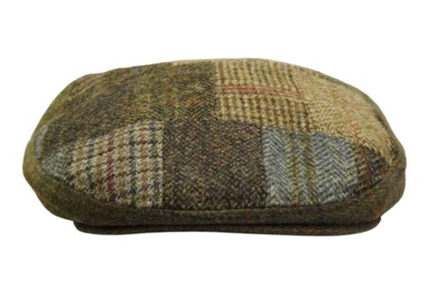 English Wool Tweed Patchwork Cheesecutter Hills Hats