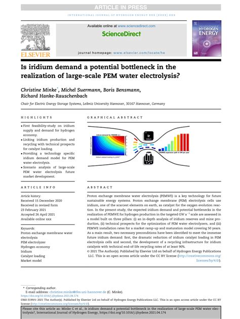 Pdf Is Iridium Demand A Potential Bottleneck In The Realization Of