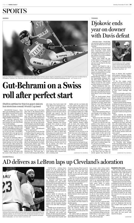 Gut Behrami On A Swiss Roll After Perfect Start Chinadaily Cn