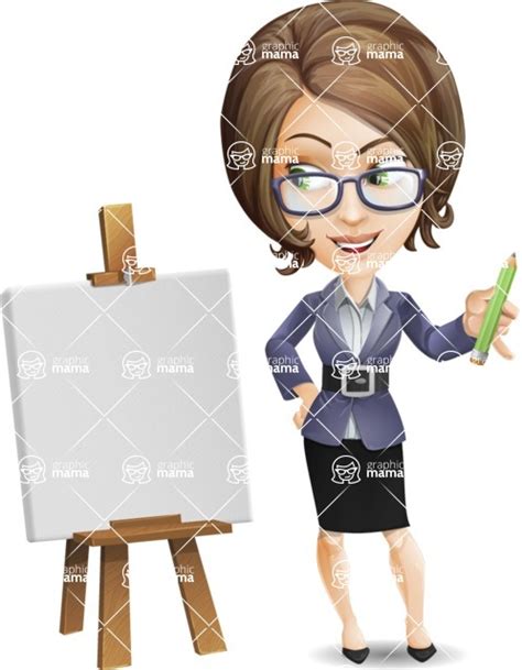 Cartoon Female Art Teacher