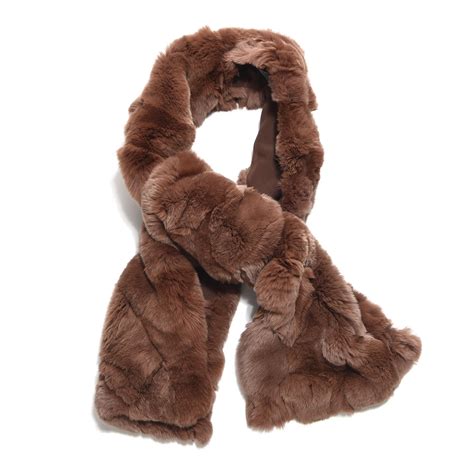 Chanel Mink Fur Cc Scarf Brown 328720