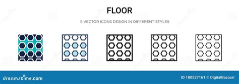 Floor Icon In Filled Thin Line Outline And Stroke Style Vector