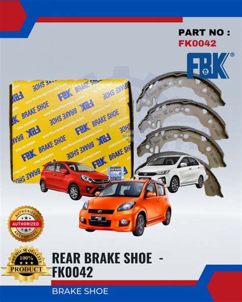 Perodua Myvi Old Model Axia Bezza Rear Brake Shoe Fbk Fk