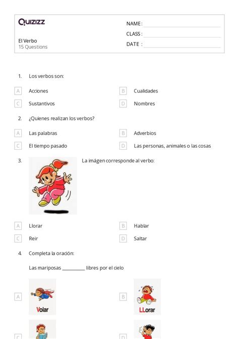 Verbos En Tiempo Presente Hojas De Trabajo En Quizizz Gratis E Hot