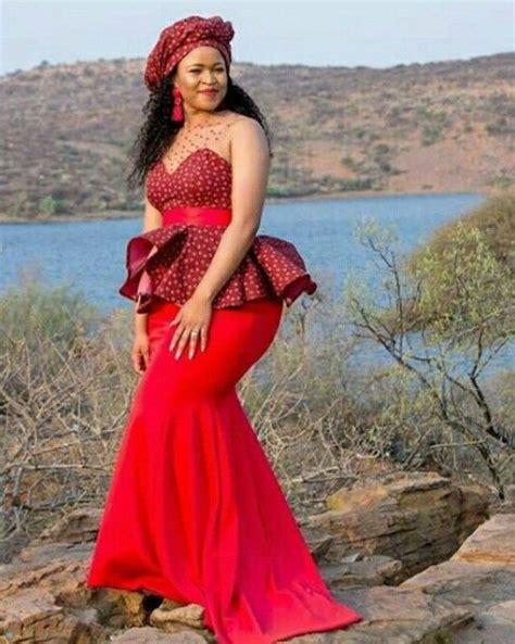 Clipkulture 20 Elegantly Designed Shweshwe Dresses For Makoti African Traditional Dresses