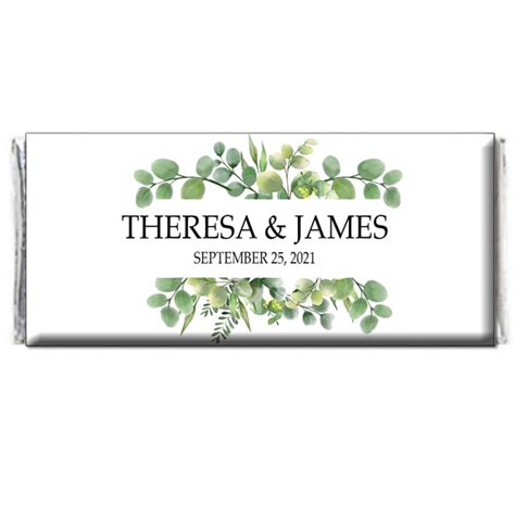 Elegant Greenery Chocolate Wrapper The Brat Shack Party Store