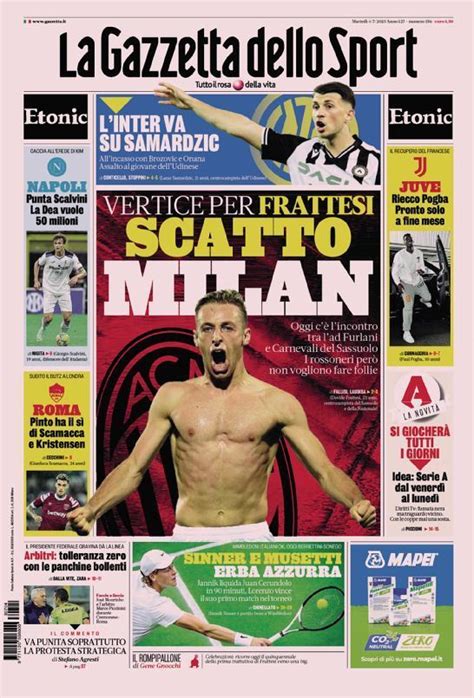 Capa La Gazzeta Dello Sport 4 Julho 2023 Capasjornais Pt