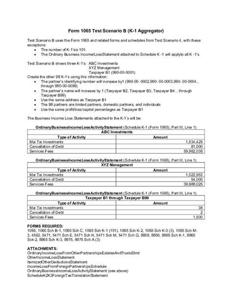 Fillable Online Tax Year Form Mef Ats Scenario B K