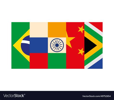 Brics alliances flag symbol Royalty Free Vector Image