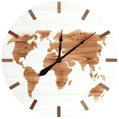 Reloj Mapamundi De Madera