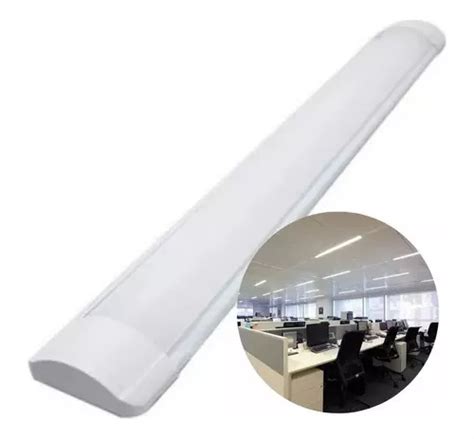 10 Luminária Tubular Sobrepor Led Slim 40w Branco Frio 120cm