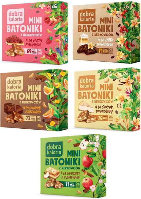 Dobra Kaloria Zestaw Mini Batoników Bez Cukru Zdrowe Batony Mix Smaku