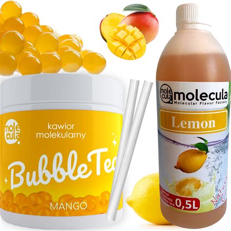 Bubble Tea Zestaw Kulki Mango Syrop Cytryna Oficjalne