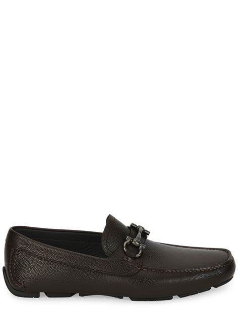 Ferragamo Men S Parigi Pebbled Leather Gancini Driver Bergdorf Goodman