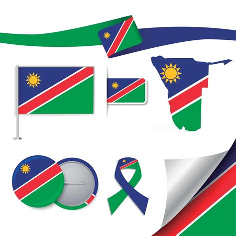 Namibia Flag With Elements 2612080 Vector Art At Vecteezy