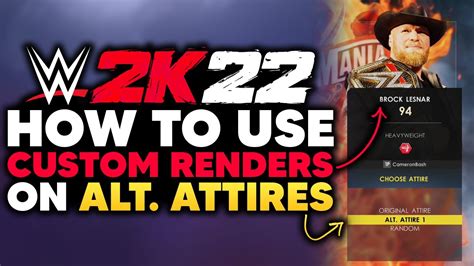 Wwe 2k22 How To Use Custom Renders On Alternate Attires Easy Youtube