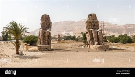 The Colossi Of Memnon At The Thebes Necropolis On The West Bank Of The