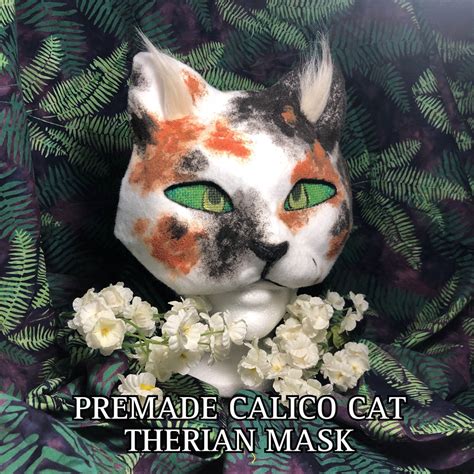 Premade Calico Cat Therian Mask Etsy