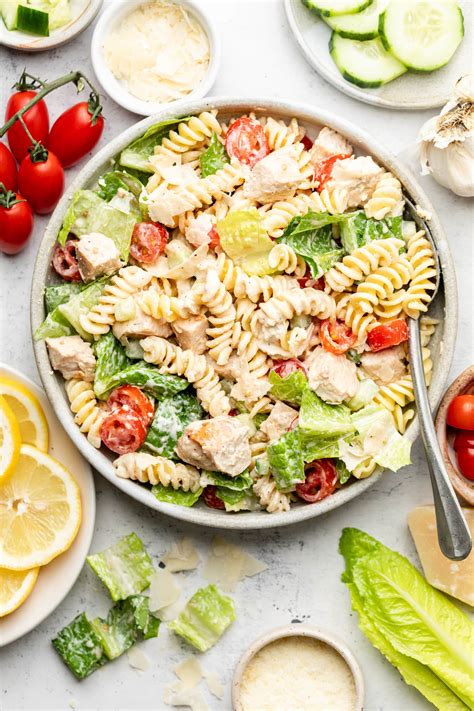 Chicken Caesar Pasta Salad All The Healthy Things