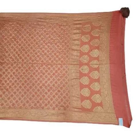 Bandhani Saree All Over Peach Color Fancy Design Gaji Silk Saree At Rs