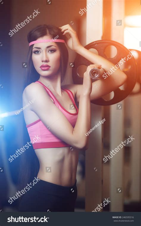Sexy Brunette Very Long Hair Sporting Stock Photo Shutterstock