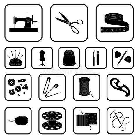 Sewing Atelier Outline Icons In Set Collection For Design Tool Kit